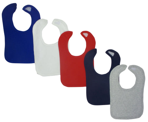 Bambini Baby Bibs 5-Pack | Soft Multi-Coloured Feeding & Dribble Bibs