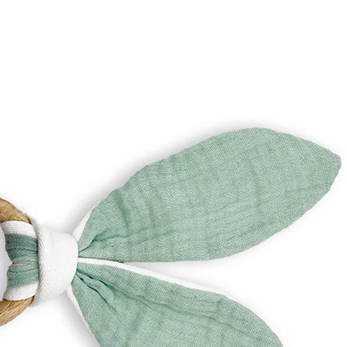 Organic Cotton Baby Teething Ring – Natural Wooden Teether