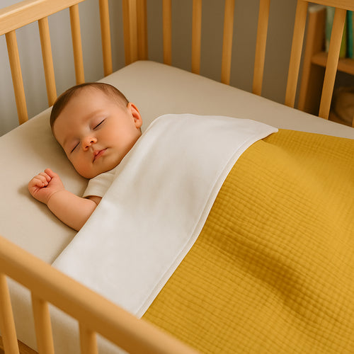 Organic Cotton Fleece Blanket -  Honey