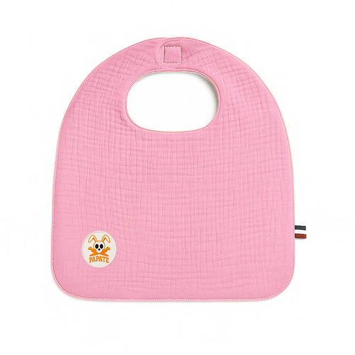 PaPate Organic Cotton Baby Bib | Double-Sided Absorbent Feeding Bib - Pink