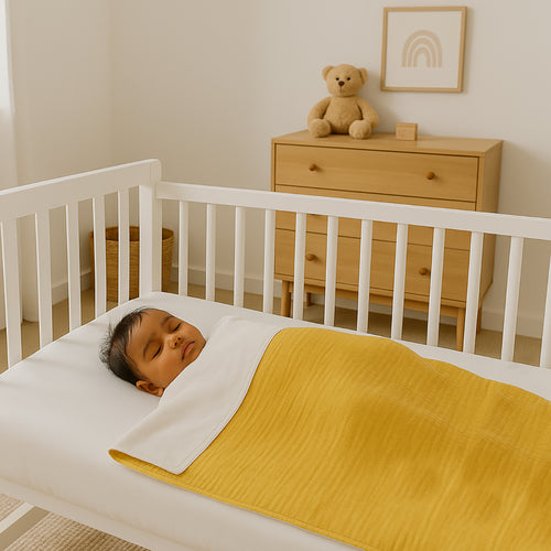 Organic Cotton Fleece Blanket -  Honey