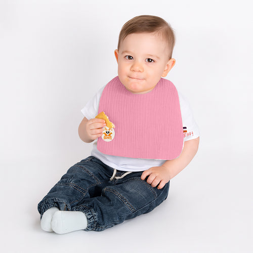 PaPate Organic Cotton Baby Bib | Double-Sided Absorbent Feeding Bib - Pink