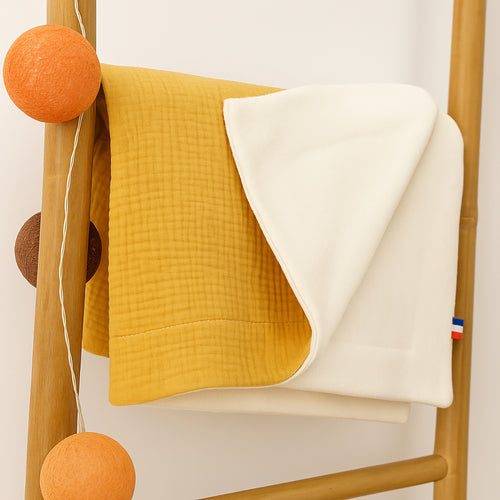 Organic Cotton Fleece Blanket -  Honey