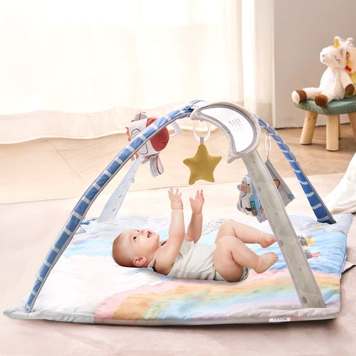 Baby Play Gym Mat with 6 Sensory Toys | Tummy Time & Activity Mat